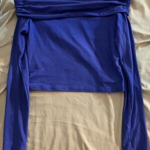 Blue Off-Shoulder Top